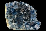 Blue Cubic Fluorite on Quartz - China #112869-1